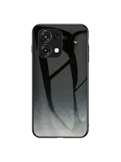 Предпазен гръб от закалено стъкло с шарки на звездно небе за Oppo A6 Pro 4G - черен Предпазен гръб от закалено стъкло с шарки на звездно небе за Oppo A6 Pro 4G - черен