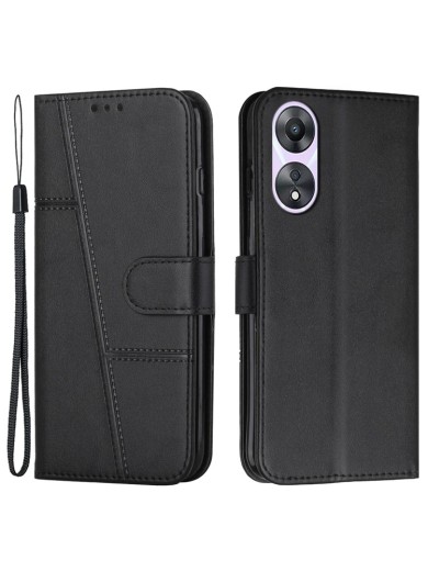 Калъф от еко кожа за Oppo A78 - черен