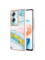 Предпазен удароустойчив гръб с мраморни шарки за Oppo A79 - зелен