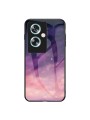 Предпазен гръб от закалено стъкло с шарки на звездно небе за Oppo A79 - лилав