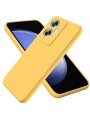 Предпазен удароустойчив силиконов гръб с каишка за Oppo A79 - жълт