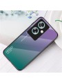 Предпазен гръб от закалено стъкло за Oppo A79 - лилав и зелен
