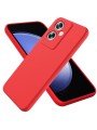 Предпазен удароустойчив силиконов гръб с каишка за Oppo A79 - червен