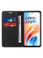 Калъф от еко кожа тип портмоне с RFID  блокираща технология за Oppo A79 - черен