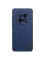 Удароустойчив гръб от еко кожа с дървесна текстура за Oppo F29 Pro - син