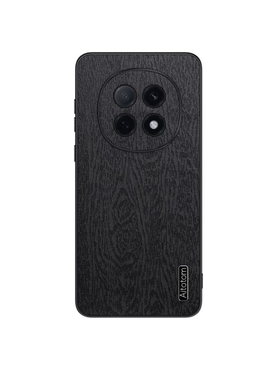 Удароустойчив гръб от еко кожа с дървесна текстура за Oppo F29 Pro - черен Удароустойчив гръб от еко кожа с дървесна текстура за Oppo F29 Pro - черен