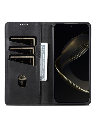 Калъф от еко кожа тип портмоне за Oppo Find X8 Ultra - черен