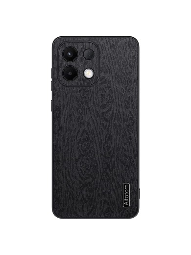 Удароустойчив гръб от еко кожа с дървесна текстура за Oppo K13 - черен Удароустойчив гръб от еко кожа с дървесна текстура за Oppo K13 - черен