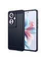 Мек предпазен гръб с текстура на карбонови влакна за Oppo Reno11 F - черен