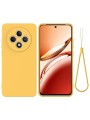 Предпазен удароустойчив силиконов гръб с каишка за Oppo Reno12 FS - жълт