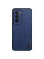 Удароустойчив гръб от еко кожа  с дървесна текстура за Oppo Reno12 Pro - син