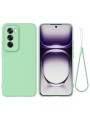 Предпазен удароустойчив силиконов гръб с каишка за Oppo Reno12 Pro - зелен