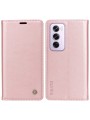 Калъф за телефон от еко кожа тип портмоне за Oppo Reno12 Pro - розов