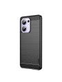 Мек предпазен гръб с текстура на карбонови влакна за Oppo Reno13 F - черен