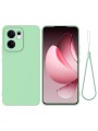 Предпазен удароустойчив силиконов гръб с каишка за Oppo Reno13 F - зелен