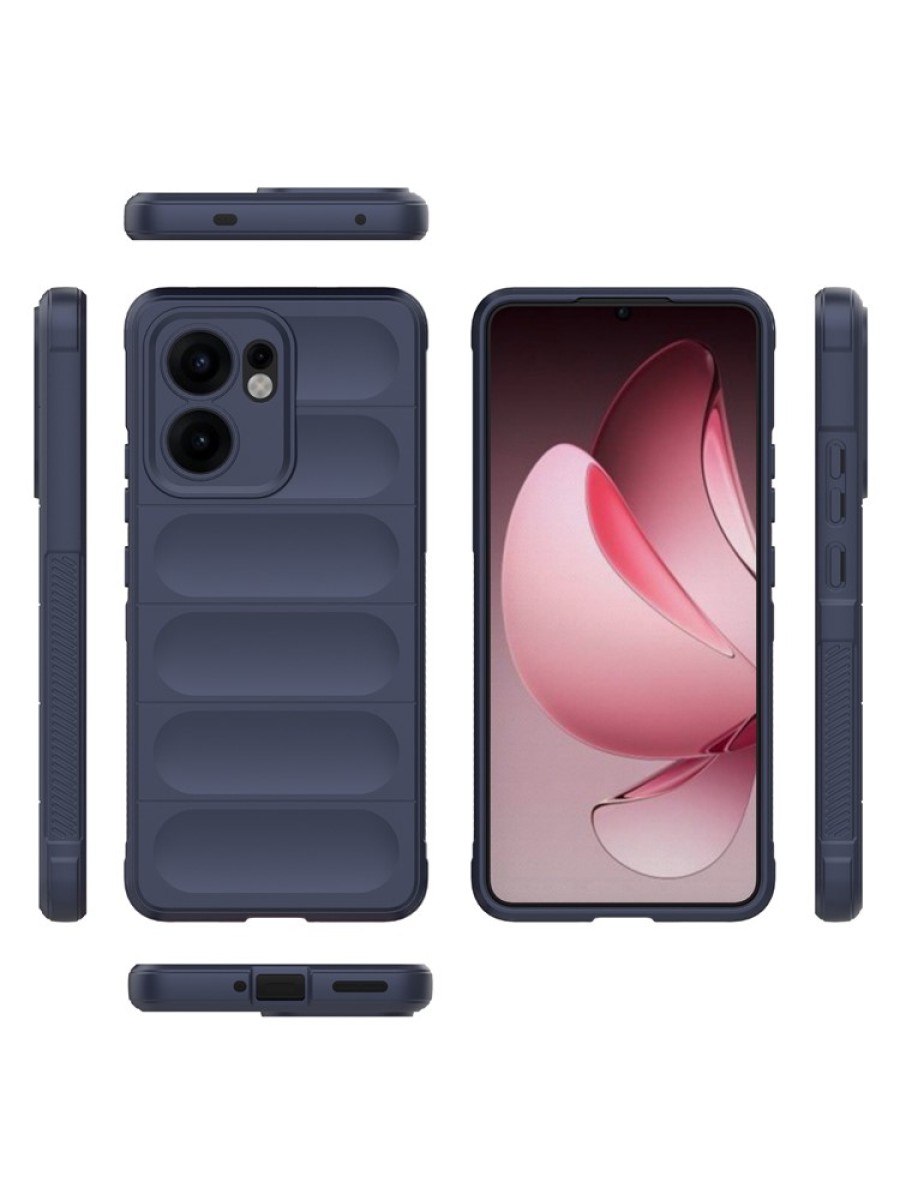 Противоплъзгащ предпазен гръб за Oppo Reno13 F - син