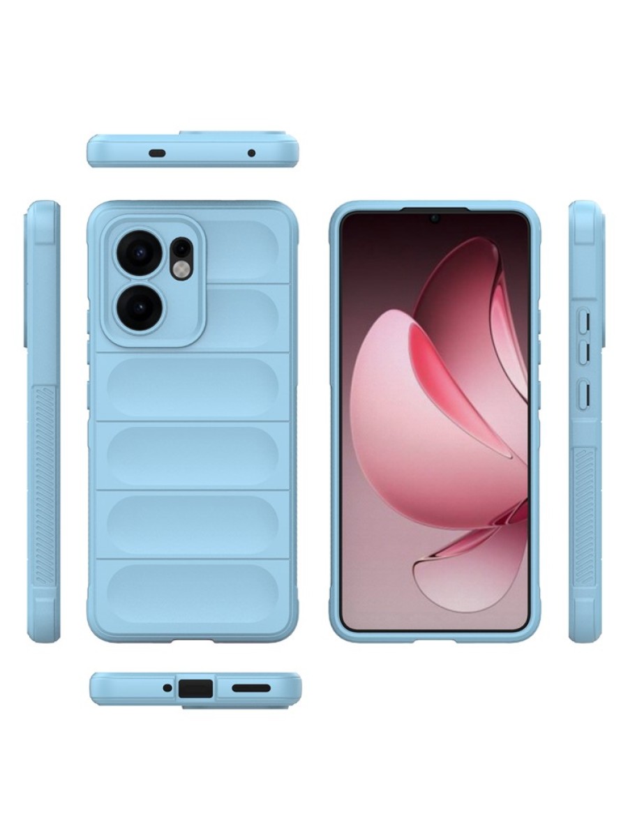 Противоплъзгащ предпазен гръб за Oppo Reno13 F - син
