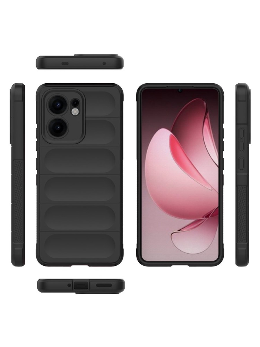 Противоплъзгащ предпазен гръб за Oppo Reno13 F - черен