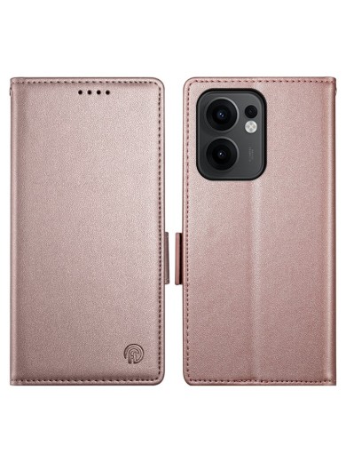 Калъф от еко кожа тип портмоне за Oppo Reno13 F - розов