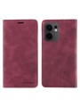 Калъф от еко кожа тип портмоне с RFID  блокираща технология за Oppo Reno13 F - червен