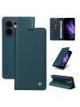 Калъф за телефон от еко кожа тип портмоне за Oppo Reno13 F - зелен