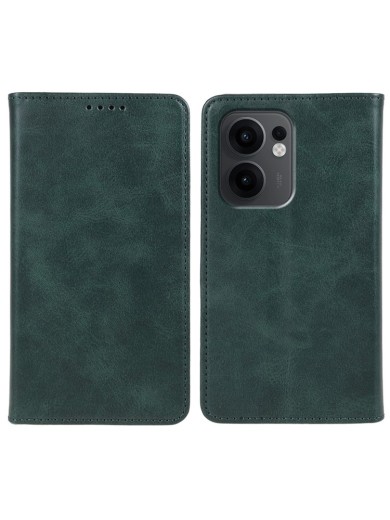 Калъф от еко кожа тип портмоне за Oppo Reno13 F - зелен