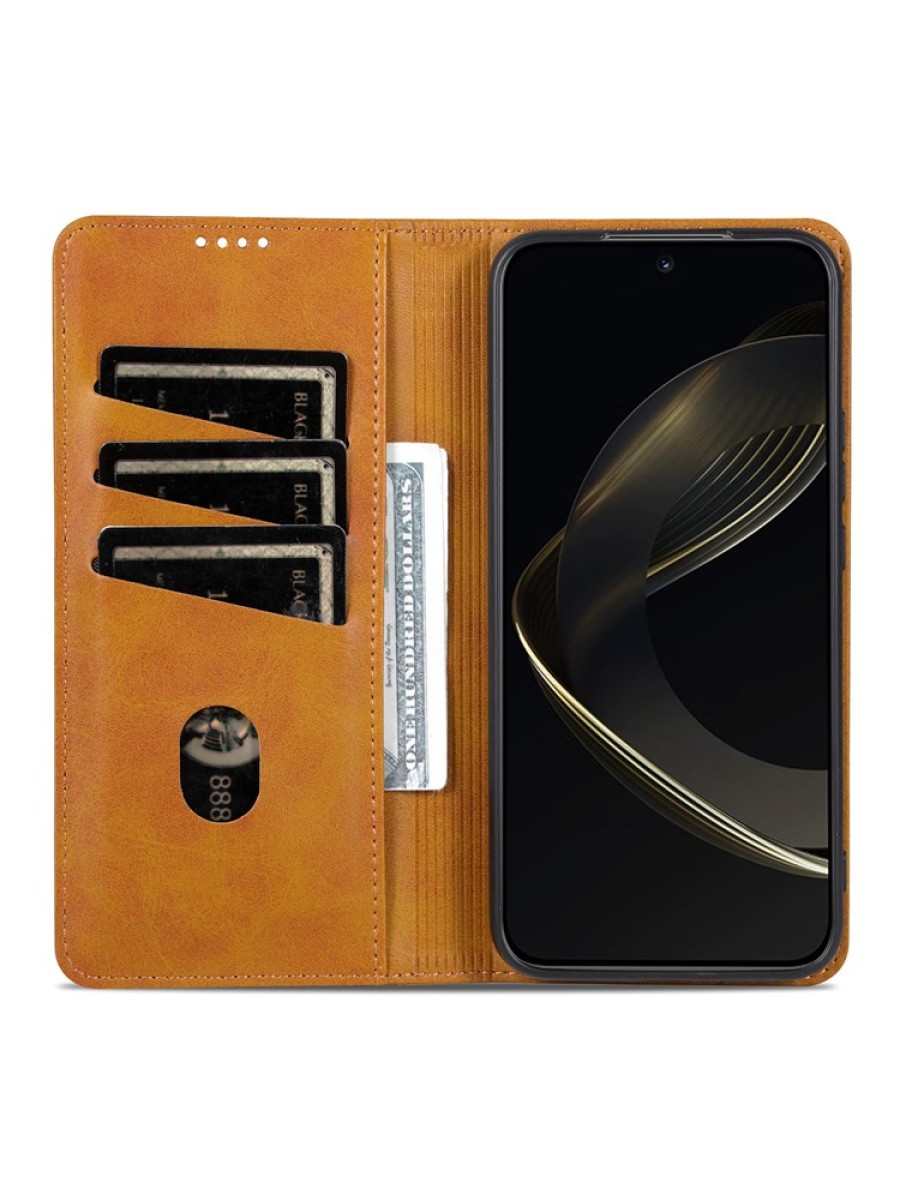 Калъф от еко кожа тип портмоне за Oppo Reno13 F - кафяв