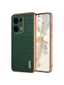 Предпазен гръб от еко кожа с крокодилски шарки за Oppo Reno13 - зелен