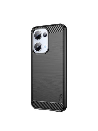 Мек предпазен гръб с текстура на карбонови влакна за Oppo Reno13 - черен Мек предпазен гръб с текстура на карбонови влакна за Oppo Reno13 - черен