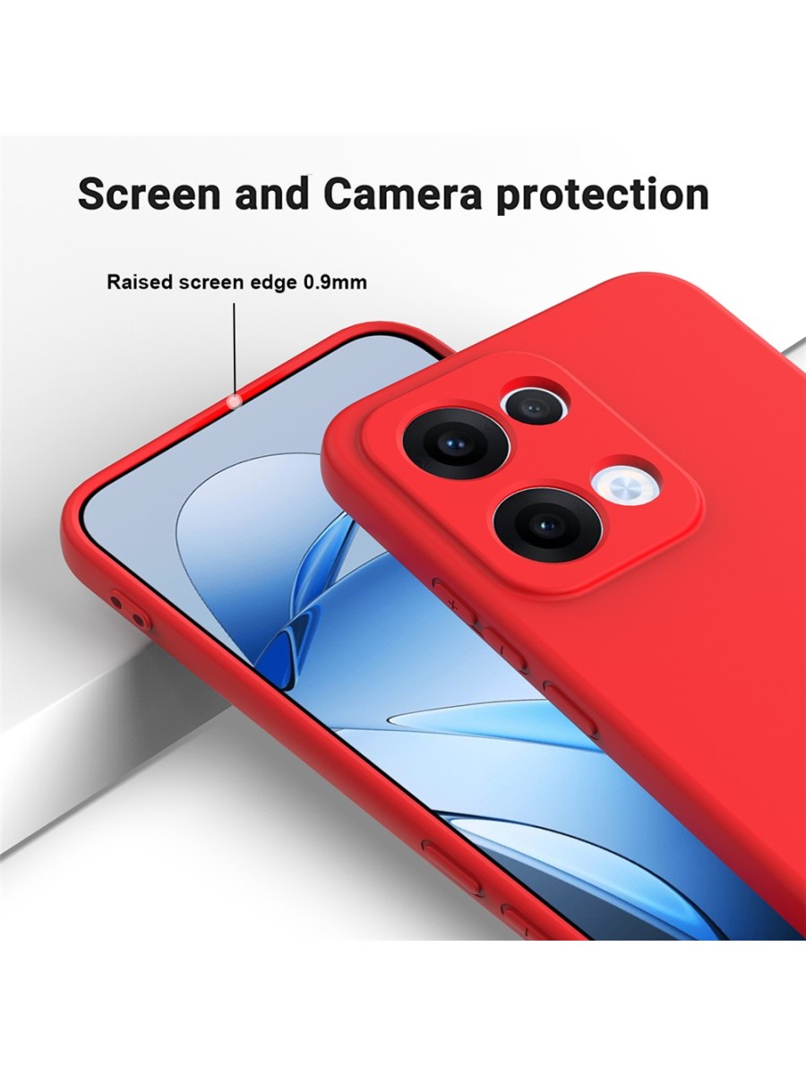 Предпазен удароустойчив силиконов гръб за Oppo Reno13 - червен