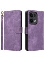Калъф от еко кожа тип портмоне с RFID блокиране за Oppo Reno13 - лилав