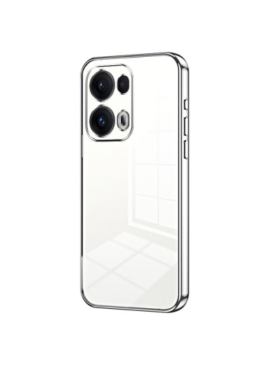 Предпазен гръб с галванизирана рамка за Oppo Reno13 Pro - сребрист