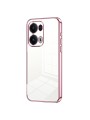 Предпазен гръб с галванизирана рамка за Oppo Reno13 Pro - розов