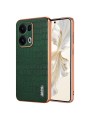 Предпазен гръб от еко кожа с крокодилски шарки за Oppo Reno13 Pro - зелен