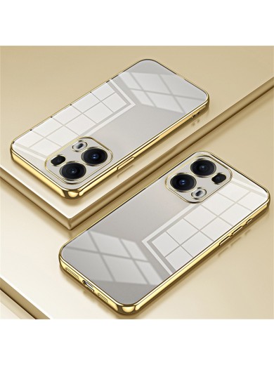 Предпазен гръб с галванизирана рамка за Oppo Reno13 Pro - златист