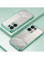 Предпазен гръб с галванизирана рамка за Oppo Reno13 Pro - зелен