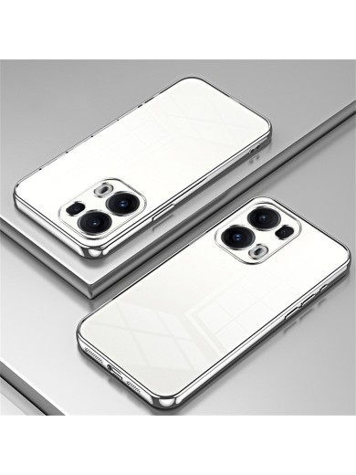 Предпазен гръб с галванизирана рамка за Oppo Reno13 Pro - сребрист