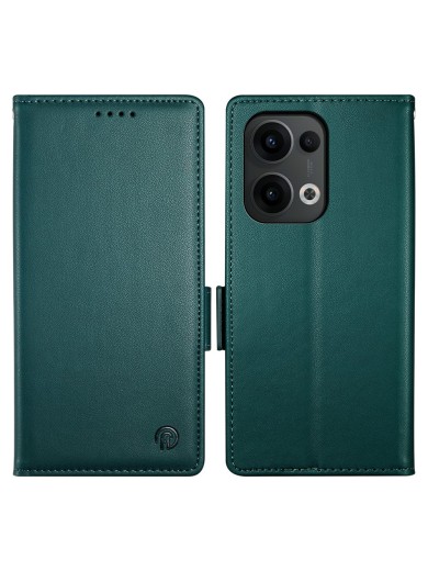 Калъф от еко кожа тип портмоне за Oppo Reno13 Pro - зелен