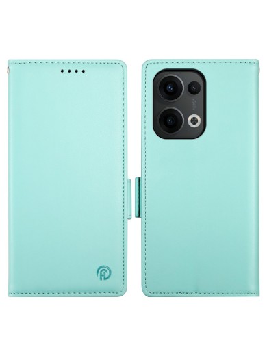 Калъф от еко кожа тип портмоне за Oppo Reno13 Pro - зелен