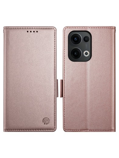 Калъф от еко кожа тип портмоне за Oppo Reno13 Pro - розов