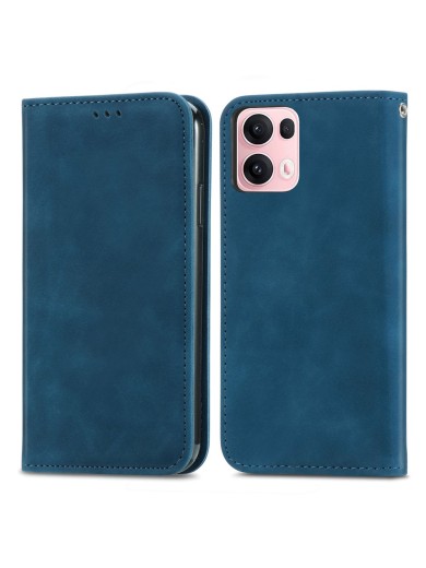 Калъф от еко кожа тип портмоне за Oppo Reno13 Pro - син