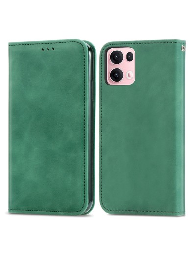 Калъф от еко кожа тип портмоне за Oppo Reno13 Pro - зелен