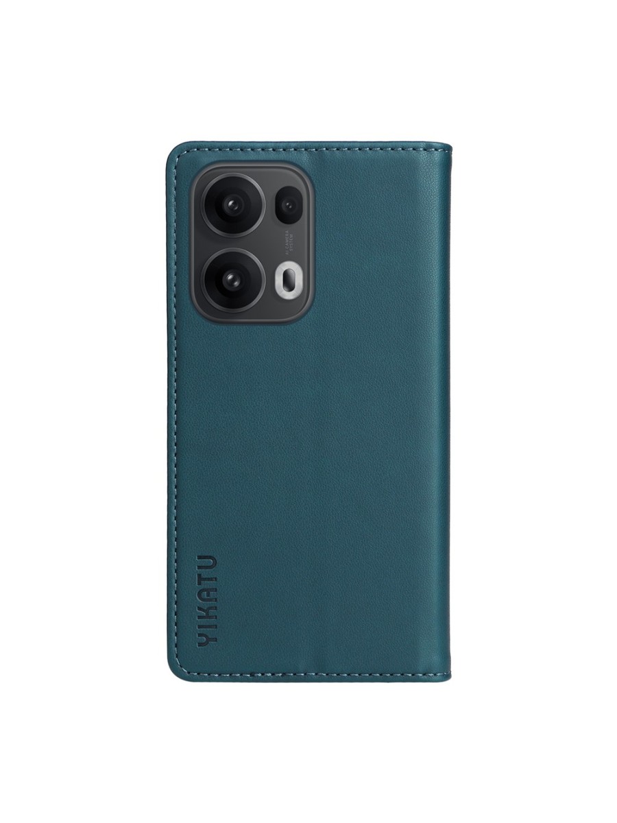 Калъф за телефон от еко кожа тип портмоне за Oppo Reno13 Pro - зелен