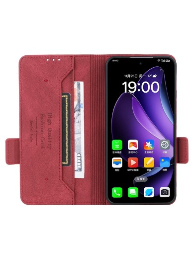 Предпазен калъф от еко кожа за Oppo Reno13 Pro - розов