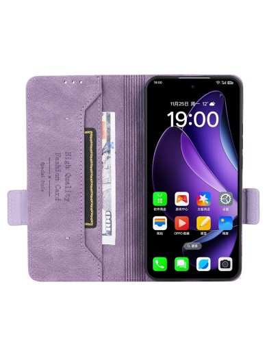 Предпазен калъф от еко кожа за Oppo Reno13 Pro - лилав