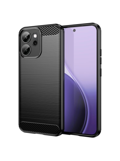 Мек удароустойчив гръб с текстура на карбонови влакна за Oppo Reno14 F - черен Мек удароустойчив гръб с текстура на карбонови влакна за Oppo Reno14 F - черен