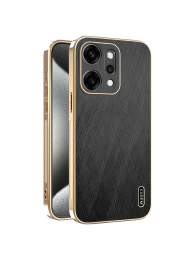 Предпазен удароустойчив гръб с галванизирана рамка за Oppo Reno14 - черен Предпазен удароустойчив гръб с галванизирана рамка за Oppo Reno14 - черен