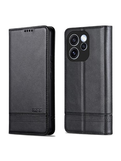 Калъф от еко кожа тип портмоне за Oppo Reno15 F - черен