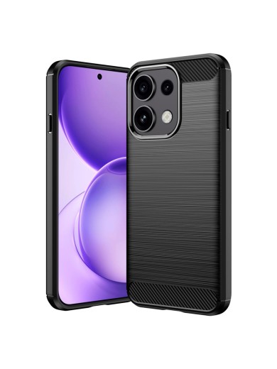 Мек удароустойчив гръб с текстура на карбонови влакна за Oppo Reno16 F - черен Мек удароустойчив гръб с текстура на карбонови влакна за Oppo Reno16 F - черен