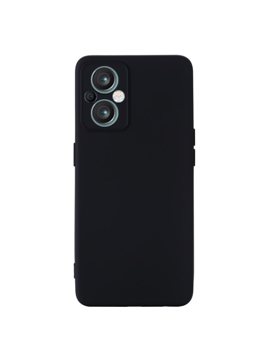 Предпазен удароустойчив силиконов гръб с каишка за Oppo Reno7 Lite - черен